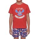 Boys 2pc Shorts Set Outfit Short Sleeve Shirt with Classic Applique Print and Shorts