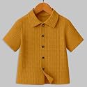 Boys39 Casual Cotton Blend Solid Collared Button