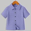 Boys39 Casual Cotton Blend Solid Collared Button