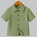Boys39 Casual Cotton Blend Solid Collared Button