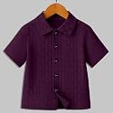 Boys39 Casual Cotton Blend Solid Collared Button