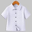 Boys39 Casual Cotton Blend Solid Collared Button
