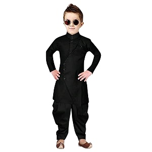 Boys Cotton Printed Krishna Style Kurta and