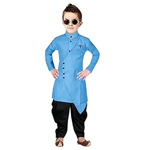 Boys Cotton Printed Krishna Style Kurta and