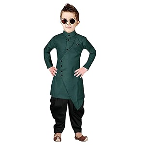 Boys Cotton Printed Krishna Style Kurta and