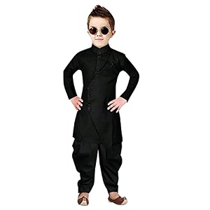 Boys Cotton Printed Krishna Style Kurta and