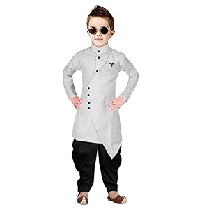 Boys Cotton Printed Krishna Style Kurta and