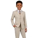 Boys Formal Suit 5 Piece Set Slim Fit Tuxedo Suits Adjustable Waist