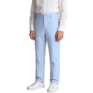 Boys Linen Pants Flat Front Dress Pants
