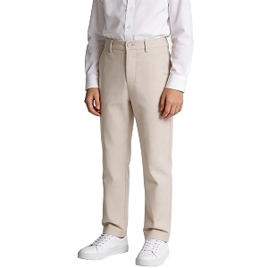 Boys Linen Pants Flat Front Dress Pants