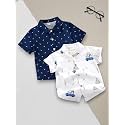 Boys' Printed Casual Shirts, Pack of 2, Striped, Plaid and Checked