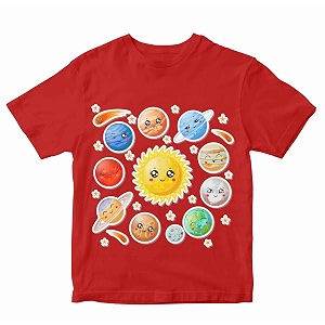 Boys Regular Fit T-Shirt Kawaii Solar System