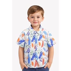 boys39 short sleeve button-down shirt multicolour striped casual summer top for kids