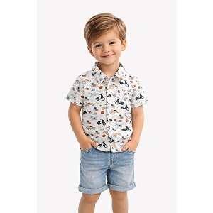boys39 short sleeve button-down shirt multicolour striped casual summer top for kids
