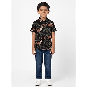 boys39 short sleeve button-down shirt multicolour striped casual summer top for kids