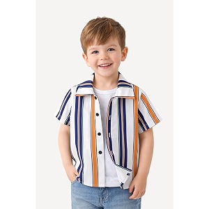 boys39 short sleeve button-down shirt multicolour striped casual summer top for kids
