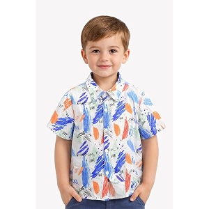 boys39 short sleeve button-down shirt multicolour striped casual summer top for kids