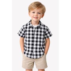 boys39 short sleeve button-down shirt multicolour striped casual summer top for kids