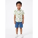 Boys' Short Sleeve Button-Down Shirt, Multicolour Striped, Casual Summer Top for Kids
