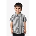 Boys' Short Sleeve Button-Down Shirt, Multicolour Striped, Casual Summer Top for Kids