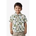 Boys' Short Sleeve Button-Down Shirt, Multicolour Striped, Casual Summer Top for Kids