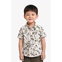Boys' Short Sleeve Button-Down Shirt, Multicolour Striped, Casual Summer Top for Kids