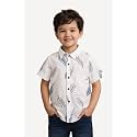 Boys' Short Sleeve Button-Down Shirt, Multicolour Striped, Casual Summer Top for Kids