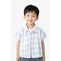 Boys' Short Sleeve Button-Down Shirt, Multicolour Striped, Casual Summer Top for Kids