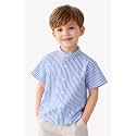 Boys' Short Sleeve Button-Down Shirt, Multicolour Striped, Casual Summer Top for Kids