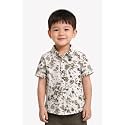 Boys' Short Sleeve Button-Down Shirt, Multicolour Striped, Casual Summer Top for Kids