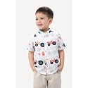 Boys' Short Sleeve Button-Down Shirt, Multicolour Striped, Casual Summer Top for Kids