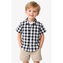 Boys' Short Sleeve Button-Down Shirt, Multicolour Striped, Casual Summer Top for Kids