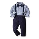 Boys' Suits Gentleman's Tie Pants Set, Kids Formal Dress Shirt for Toddler Wedding Outfits