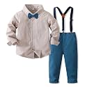 Boys' Suits Gentleman's Tie Pants Set, Kids Formal Dress Shirt for Toddler Wedding Outfits
