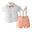 Boys' Suits Gentleman's Tie Pants Set, Kids Formal Dress Shirt for Toddler Wedding Outfits