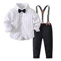 Boys' Suits Gentleman's Tie Pants Set, Kids Formal Dress Shirt for Toddler Wedding Outfits