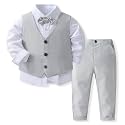 Boys' Suits Gentleman's Tie Pants Set, Kids Formal Dress Shirt for Toddler Wedding Outfits