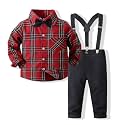 Boys' Suits Gentleman's Tie Pants Set, Kids Formal Dress Shirt for Toddler Wedding Outfits