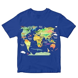 Boys T-Shirt Prehistoric Dinosaur Atlas 100 Cotton