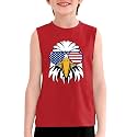 Boys 4th of July Patriotic Sleeveless Tee American Flag Tank Top 6-14 Years