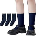 Boys &amp; Girls Calf Length Solid School Socks (Pack of 3 Pairs)