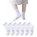 Boys Athletic Socks Half Cushion Crew Cotton Soft Breathable Socks for Kids