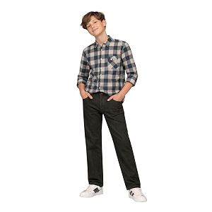 Boys Beige Solid Trousers