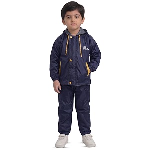 Boys Boys Solid Polyester Raincoat and Elastic