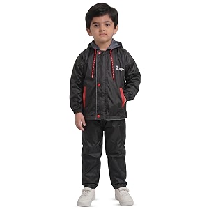 Boys Boys Solid Polyester Raincoat and Elastic