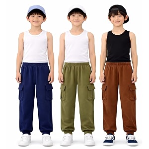 Boys Cargo Pocket Jogger Track Pants Pack