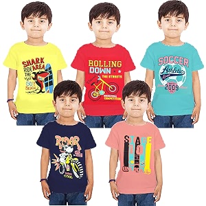 Boys Chest Printed t Shirts Cotton Combo