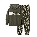 Boys Clothes Boy Outfits 2-Piece Long Sleeve Hoodie and Camouflage Pants Boys Fall Winter Clothes for 6-16 Years
