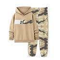 Boys Clothes Boy Outfits 2-Piece Long Sleeve Hoodie and Camouflage Pants Boys Fall Winter Clothes for 6-16 Years