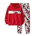 Boys Clothes Boy Outfits 2-Piece Long Sleeve Hoodie and Camouflage Pants Boys Fall Winter Clothes for 6-16 Years